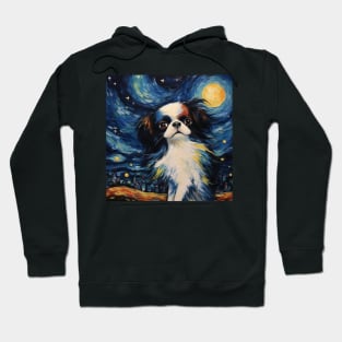 Japanese Chin Portrait Painting Hoodie